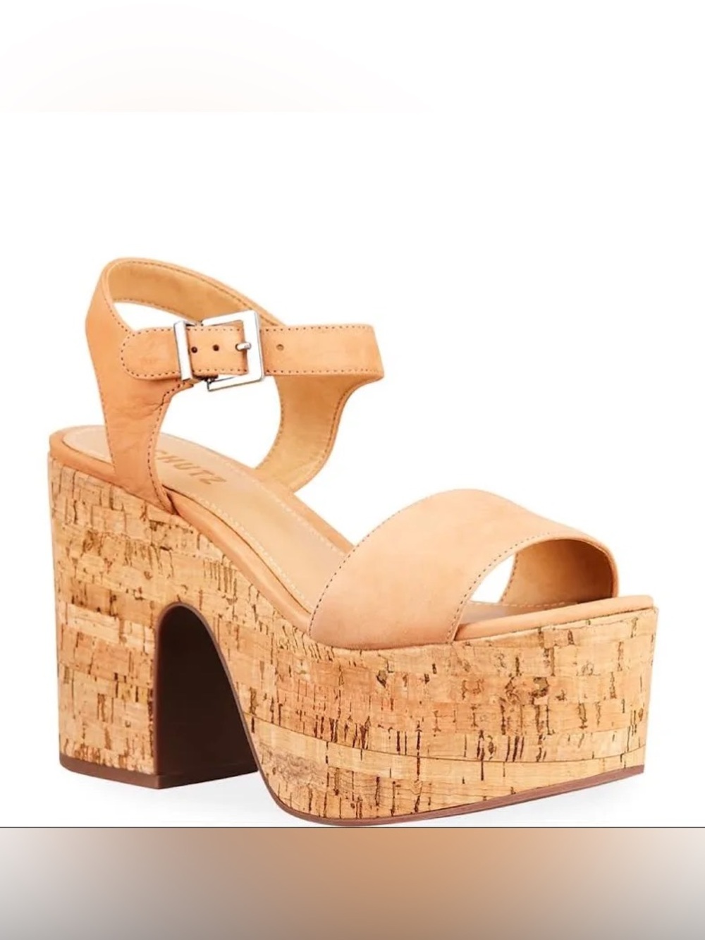 SCHUTZ Glorya High-Heel Platform Sandals - Honey Beige